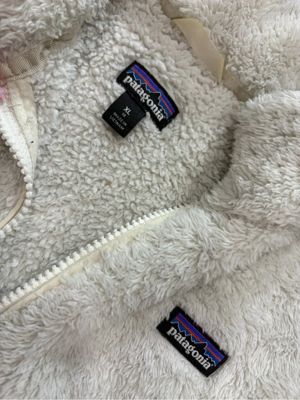 Patagonia Kids Cream Sherpa Quarter-Zip Pullover